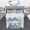 Designart 'minimal Triangles IV Blue' Geometric Bedding Set - Duvet Cover & Shams